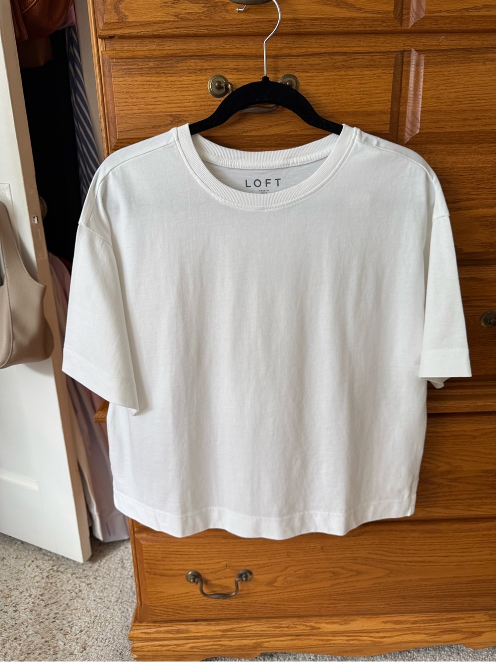 LOFT Women's White Boxy Crewneck Tee
